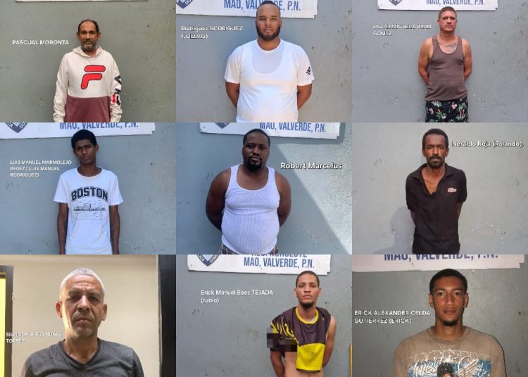 Policía apresa a nueve implicados en agresión intrafamiliar y delitos sexuales en Mao y Esperanza