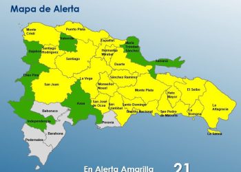 COE coloca 20 provincias en alerta amarilla ante amenaza de fuertes lluvias