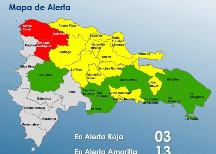 COE aumenta alertas por vaguada: 3 provincias en rojo y varias en vigilancia