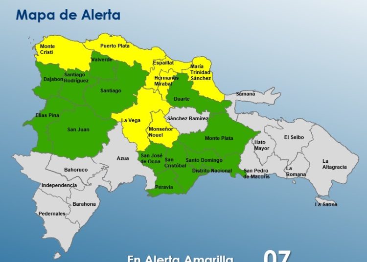 COE mantiene 20 provincias bajo alerta por lluvias; advierte posibles inundaciones y crecidas de ríos