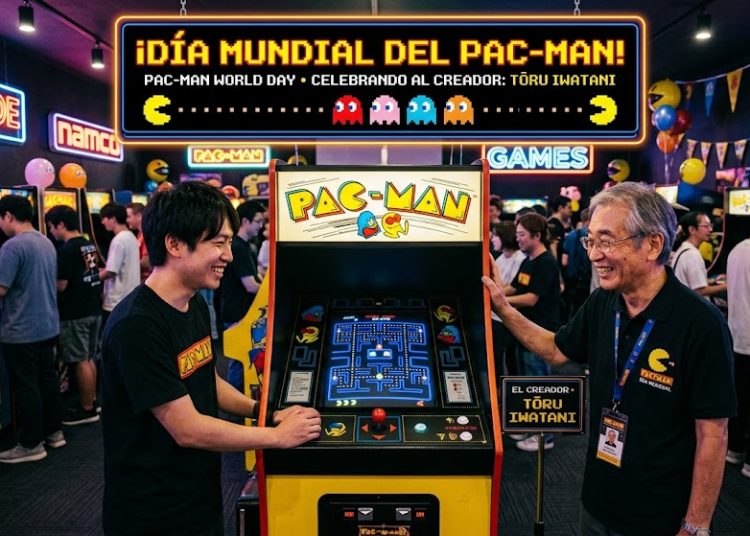 Día Mundial del Pac-Man. Videojuego arcade creado por el diseñador de videojuegos Tōru Iwatani