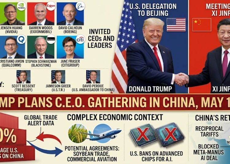 Trump planea invitar a CEOs de Apple, Nvidia y ExxonMobil a cumbre con Xi en China