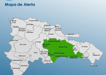 COE coloca seis provincias y el Distrito Nacional en alerta verde por lluvias