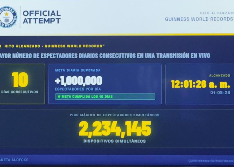 Planeta Alofoke logra récord Guinness con más de 2.3 millones de espectadores simultáneos