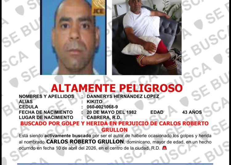 DICRIM busca hombre acusado de herir a otro en Cabrera