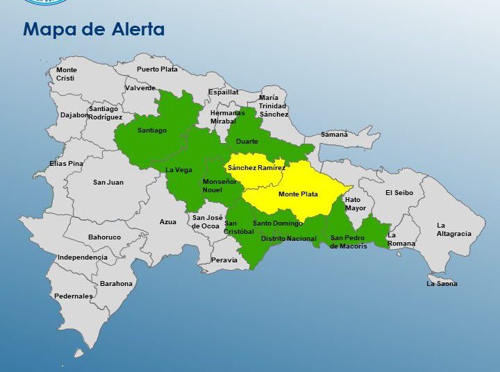 COE declara 10 provincias en alerta por efectos de vaguada; reportan comunidades incomunicadas