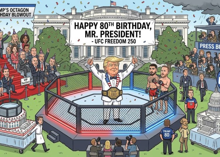 Trump celebra su cumpleaños 80 con evento tipo UFC en la Casa Blanca