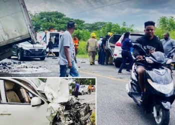 Tres heridos tras choque entre camión y yipeta en carretera Hato Mayor-El Seibo