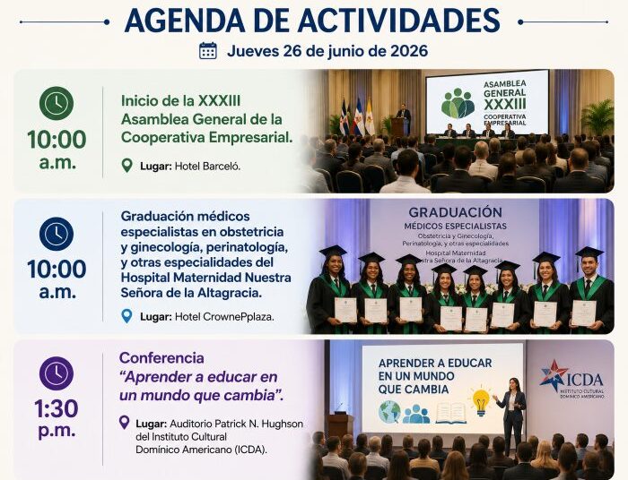Agenda del día: viernes 26 de junio de 2026 