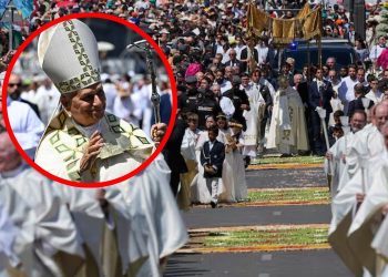 León XIV preside la procesión del Corpus Christi por las calles abarrotadas de Madrid