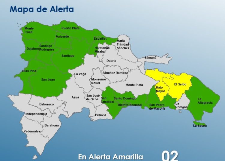 COE eleva a 16 las provincias bajo alerta por incidencia de vaguada