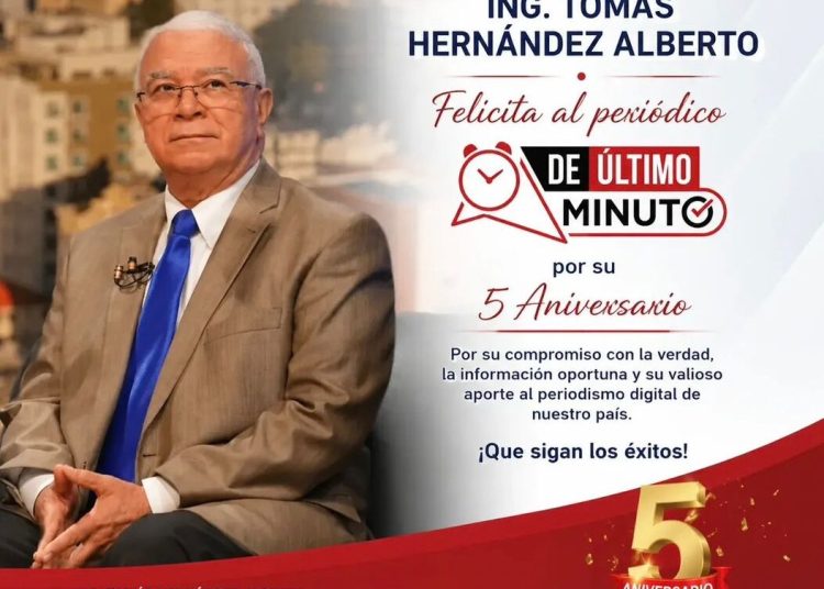 Tomás Hernández felicita a De Último Minuto por su 5to aniversario y destaca su papel en el fortalecimiento del periodismo digital