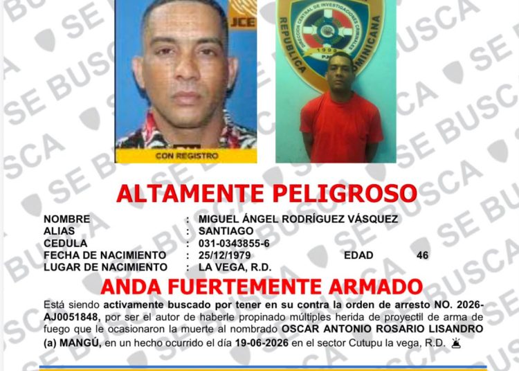 Policía Nacional activa búsqueda de presunto autor de homicidio ocurrido en La Vega