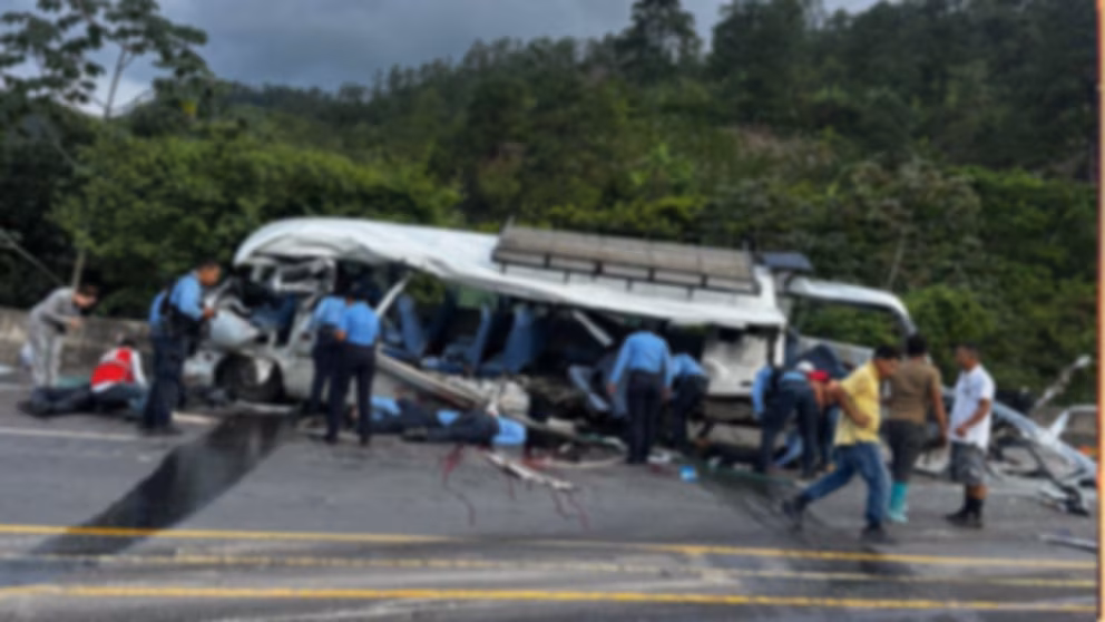 Siete policías mueren en accidente de tránsito en Honduras