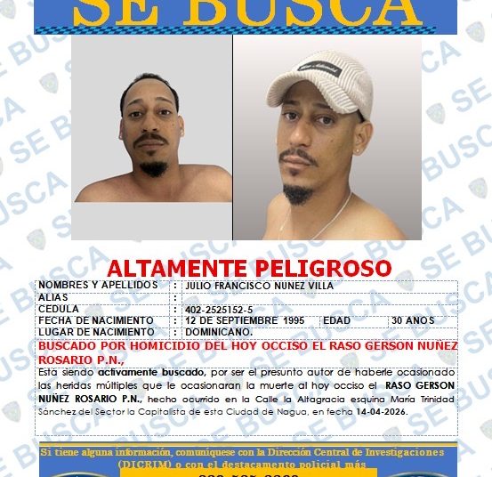 Policía activa búsqueda de hombre señalado como autor de la muerte de raso policial en banca de apuestas de Nagua