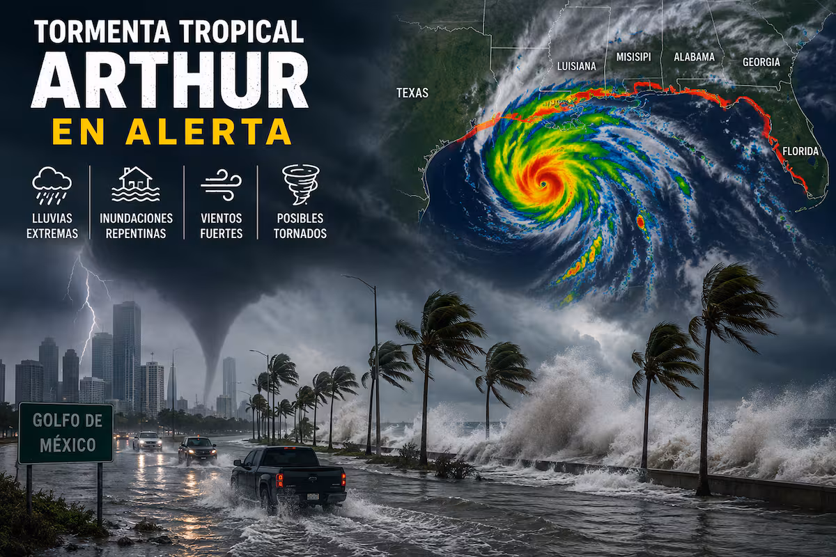 Tormenta Arthur amenaza la costa sur de EEUU con fuertes vientos e inundaciones