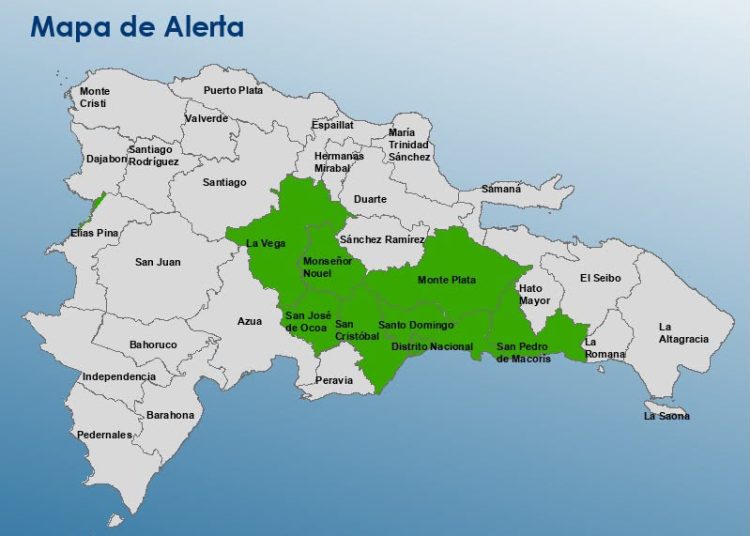 COE eleva a ocho las provincias bajo alerta verde por pronóstico de lluvias