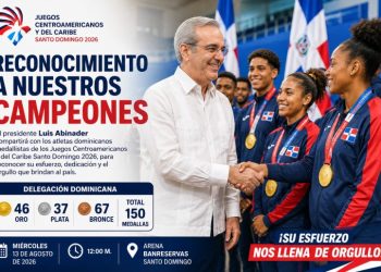 Abinader recibirá a medallistas dominicanos de Santo Domingo 2026 en acto de reconocimiento