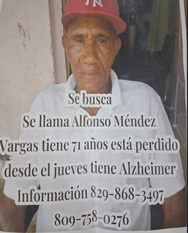 Familia busca a Alfonso Méndez de 67 años, desaparecido desde el jueves