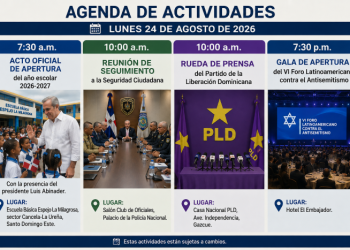Agenda del día: lunes 24 de agosto de 2026