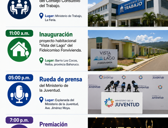 Agenda del día: jueves 27 de agosto de 2026