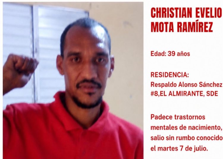 Piden ayuda para localizar a hombre desaparecido en El Almirante, Santo Domingo Este