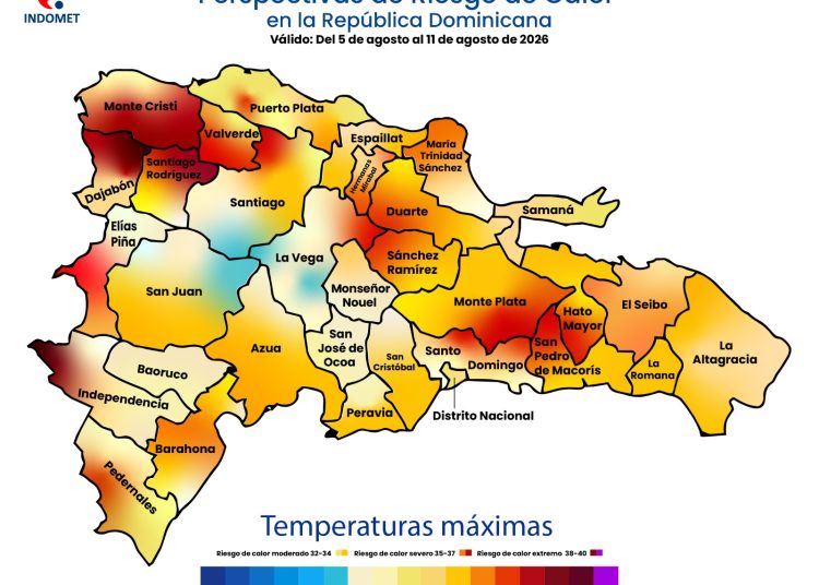 INDOMET advierte sobre calor extremo y sensación térmica superior a los 39 °C durante la próxima semana