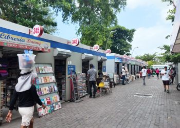 Vendedores de libros en la Duarte apuestan a la quincena para impulsar las ventas escolares