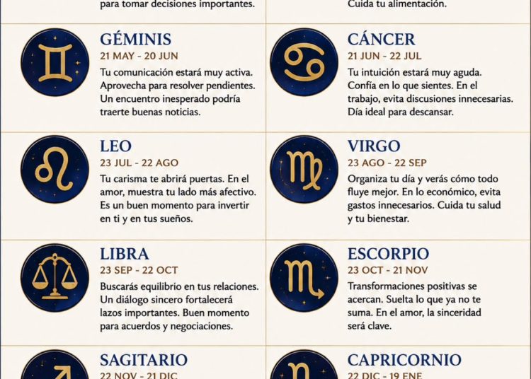 Horóscopo del martes 25 de agosto de 2026: descubre qué te deparan los astros