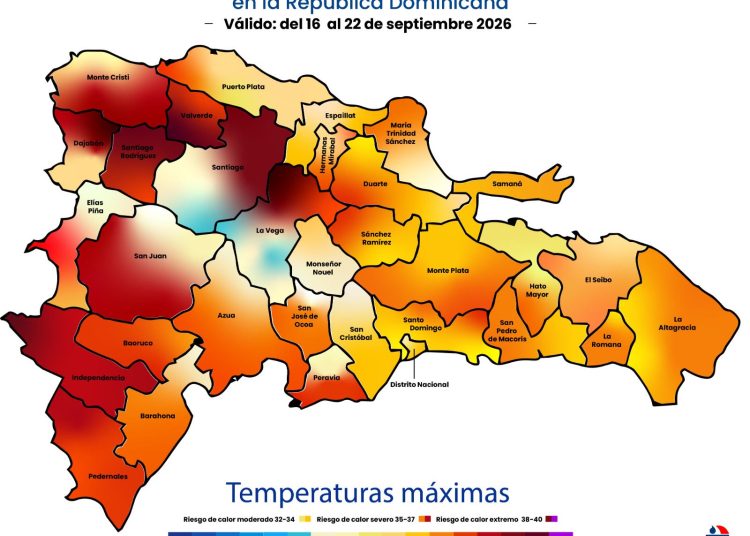 INDOMET advierte calor de severo a extremo en RD hasta el 22 de septiembre