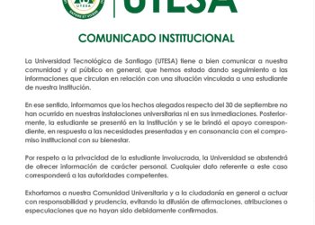 UTESA aclara que situación vinculada a estudiante no ocurrió dentro de sus instalaciones
