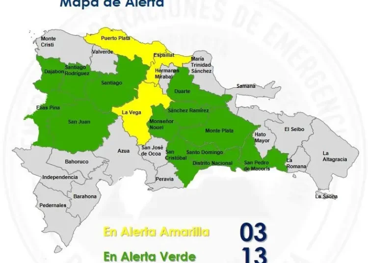 COE eleva alerta por vaguada: tres provincias en amarillo y 13 en verde